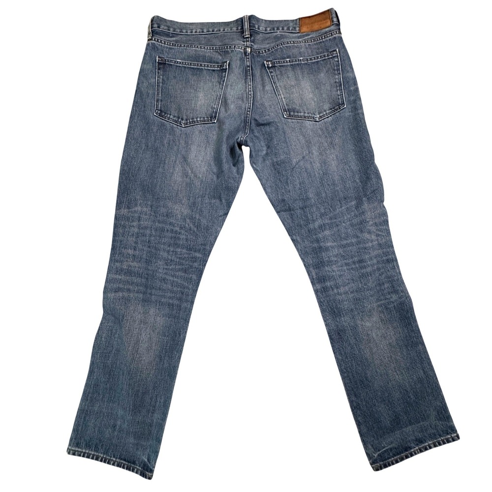 J Crew 770 Straight Fit Jeans Mens Tag Size W36 L32 Blue Kaihara Denim EUC‎ - Picture 2 of 11
